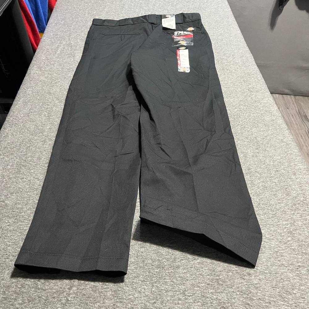 Dickies 874 Original Fit Work Pants Mens 34x30 Black Twill Chino 874BK NEW